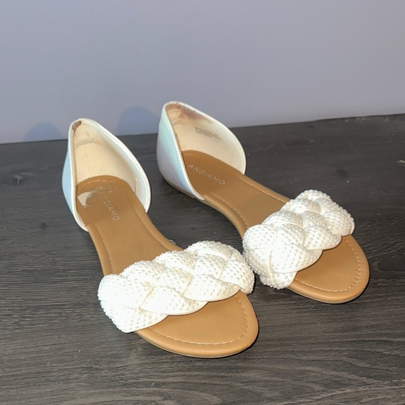 andiamo Shoes - White Braided Sandals
